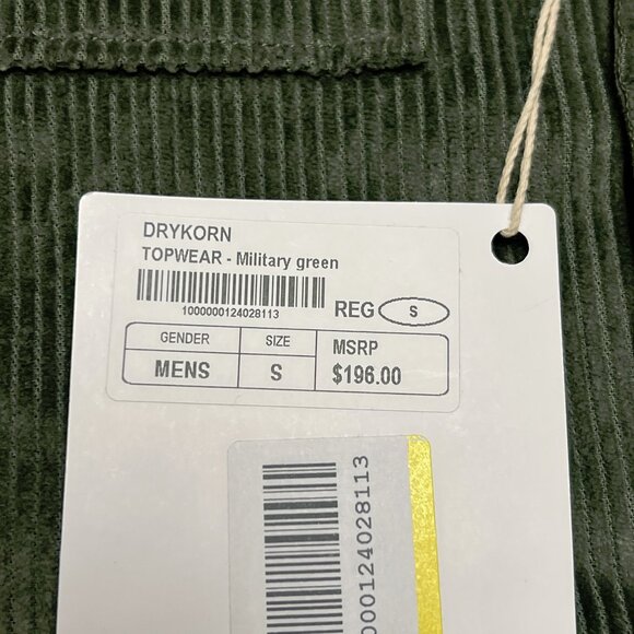 NWT DRYKORN Roonin_2 Corduroy Button Dowm Shirt Jacket Green Size Small 196$ - Picture 5 of 13